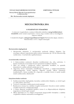 Mechatronika 1-2 - NYME Simonyi Károly Műszaki