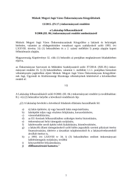 (IV.17.) önkormányzati rendelet a Lakásalap