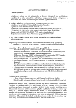 Ajánlattételi felhívás