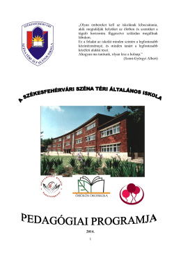Pedagógiai program - Széna Téri Általános Iskola