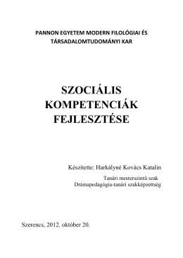 „Szociális kompetenciák fejlesztése” – a teljes dolgozat letöltése (pdf)