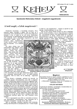 Kehely – 2011. június (pdf). - Szentendrei Református Egyházközség