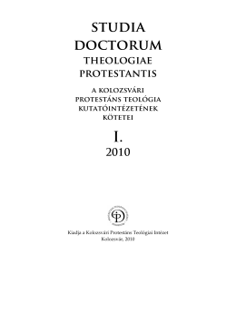 studia doctorum I. - Protestáns Teológiai Intézet