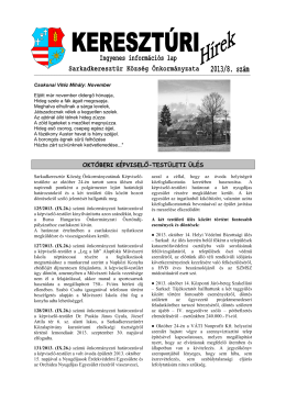 2013/8. szám - Sarkadkeresztúr