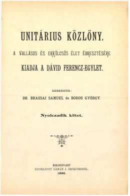 Unitárius Közlöny 8. évfolyam, 1895