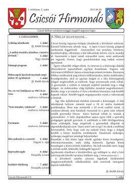 Csicsói Hírmondó 2.szám, 2013.június 20. (650KB pdf