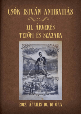 XII. KAMARA ÁRVERÉS – Petőfi és százada (Aukciós katalógus