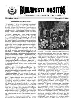 16. évfolyam 3. szám 2014. május – június