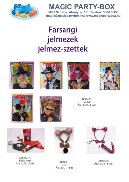 Farsangi jelmezek jelmez-szettek Farsangi - Magic Party-Box