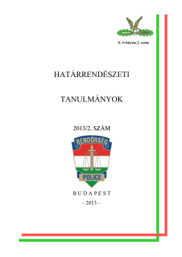 2013. évi 2. szám - Magyar Rendészettudományi Társaság