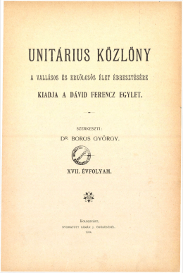 Unitárius Közlöny 17. évfolyam, 1904