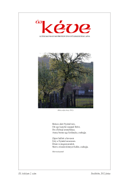 Új Kéve 2012-2. (PDF 1584 Kb - Svédországi Magyar Protestáns
