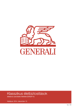 Klasszikus életbiztosítások - Generali