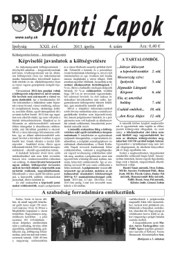 Honti Lapok április 2013.pdf - Ipolyság