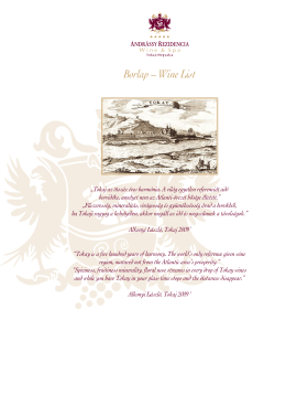 Borlap – Wine List - Andrássy Rezidencia Wine & Spa