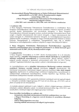 "A" TÍPUSÚ PÁLYÁZATI KIÍRÁS - Búcsúszentlászló Község Honlapja