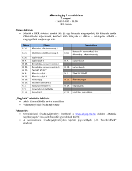 Alkotmányjog 1. szeminárium 2. csoport + Hétfő 14:00 – 16:00 B/1