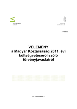 VÉLEMÉNY a Magyar Köztársaság 2011