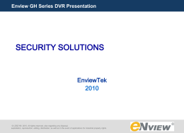 Enview GH Series DVR Presentation