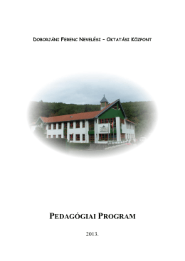 pedagógiai program - Doborjáni Ferenc Nevelési