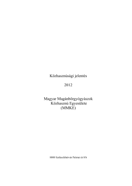 Közhasznúsági jelentés 2012 Magyar