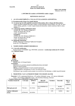 Hyper Oxy kímélő fehérítő A 1907/2006/ EK rendelet és 453/2010