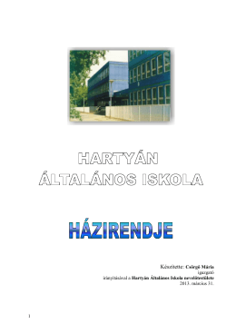 Házirendünk - Hartyán Általános Iskola honlapja