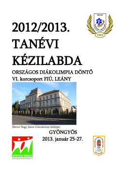 Kézilabda (pdf) - MDSZ - Magyar Diáksport Szövetség
