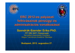 Az ERC pályázatok tervezési folyamata