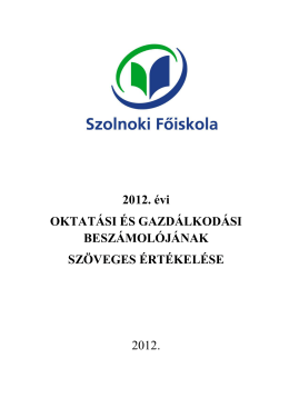 2012. évi oktatási és gazdálkodási beszámoló