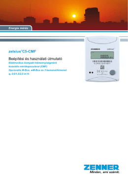 zelsius®C5-CMF Beépítési és használati útmutató