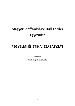 MSBTE Etikai Szabályzat - Staffordshire Bull Terrier