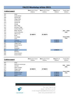 FALCO Munkalap árlista 2013.