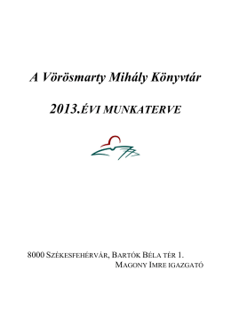 Munkaterv - Vörösmarty Mihály Könyvtár