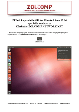PPPoE kapcsolat beállítása Ubuntu Linux 12.04 operációs