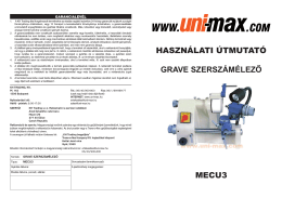 használati útmutató grave szerszámélező mecu3 - Uni-Max