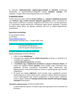 Tájékoztató Magánszemélyeknek (hatályos 2013.07.01-től)