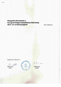 CSMASZ K&ouml;zgyűl&eacute;si Besz&aacute;mol&oacute;-2013