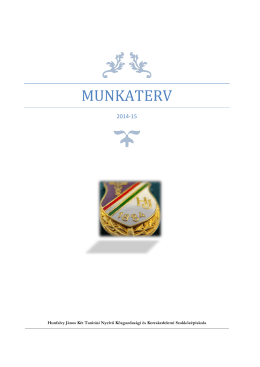 Munkaterv 2014-15 - Hunfalvy János Fővárosi Szakközépiskola
