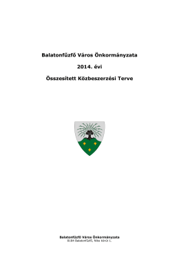 Balatonfűzfő Város Önkormányzata 2014. évi Összesített
