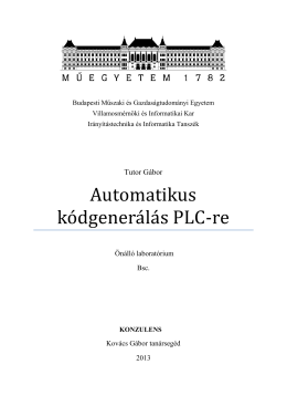 Automatikus kódgenerálás PLC-re - BME
