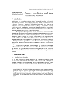 Dummy Auxiliaries and Late Vocabulary Insertion*