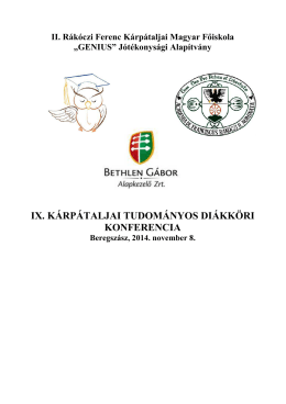 programfuzet_IX TDK_2014-1 - II. Rákóczi Ferenc Kárpátaljai