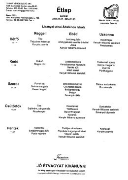 "sumer? VEND&Eacute;GL&Aacute;T&Oacute; ZRT. - Lisznyai Utcai &Aacute;ltal&aacute;nos Iskola