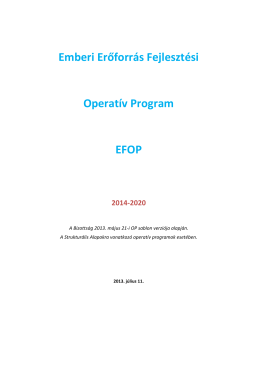 Emberi Erőforrás Fejlesztési Operatív Program EFOP 2014-2020