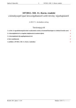 347/2012. (XII. 11.) Korm. rendelet a kéményseprő