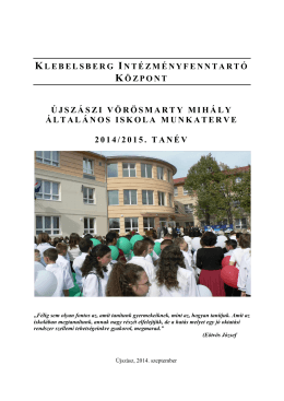 újszászi vörösmarty mihály általános iskola munkaterve 2014/2015