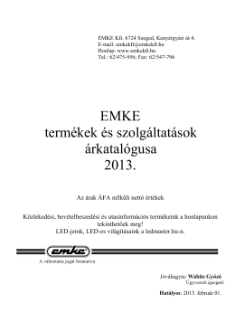 EMKE Termékek és Szolgáltatások 2013. évi árkatalógus