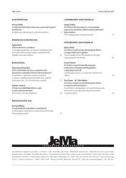Tartalomjegyzék és rövidítésjegyzék - JeMa