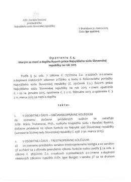 Opatrenie č. 4 - Najvyšší súd SR
